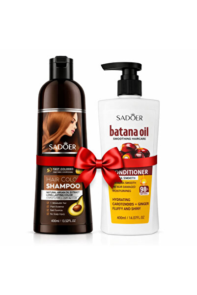 SADOER Pachet Promo – Șampon Nuanțator Maro + Balsam Batana