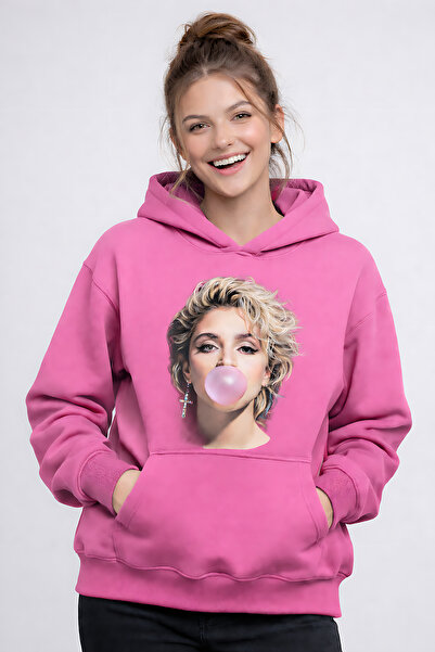ArtYus Madonna Printed 3 Yarn Unisex Hooded Sweatshirt
