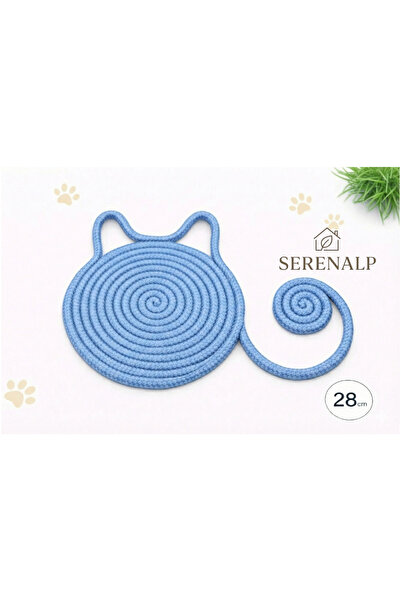 SERENALP Handmade Cat Food Mat 28 cm – Knitted Rope Food Mat, Decorative Food...