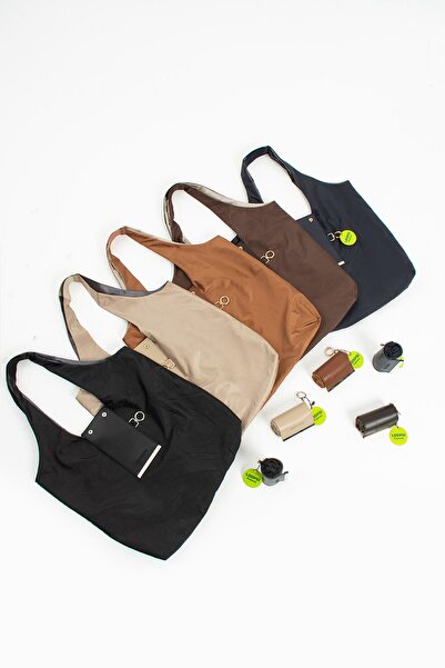 H&D COLLECTİON Beige-Mink Stylishly Designed Foldable Grocery & Shopping Bag