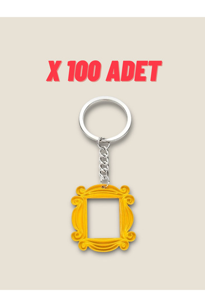 Bonolupo 100 Pieces Friends Yellow Frame Keychain