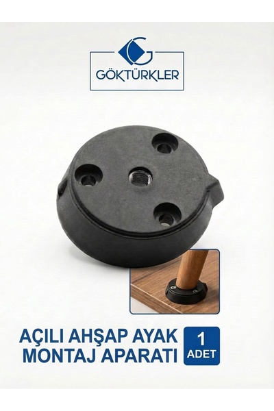 GÖKTÜRKLER Açılı Ahşap Masa, Sandalye, Sehpa Ayak Montaj Aparatı 1 Adet Siyah...