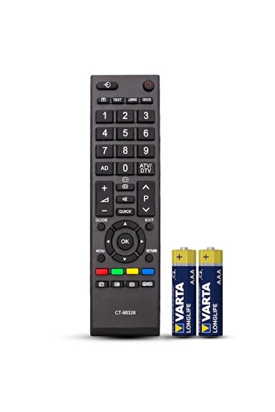 temix Toshiba LCD/LED compatible remote control, CT-90326, TEMIX®, black, bat...