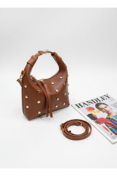 Handley Luxury Staple-Detail Hand and Shoulder Bag