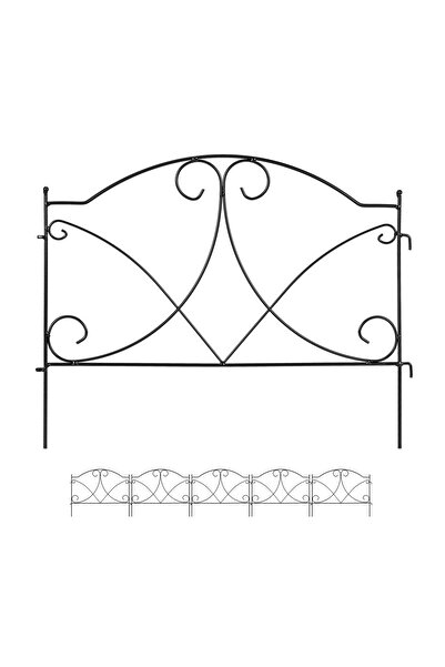 Relaxdays Pachet de 6 borduri decorative metalice pentru gard, pentru gazon s...