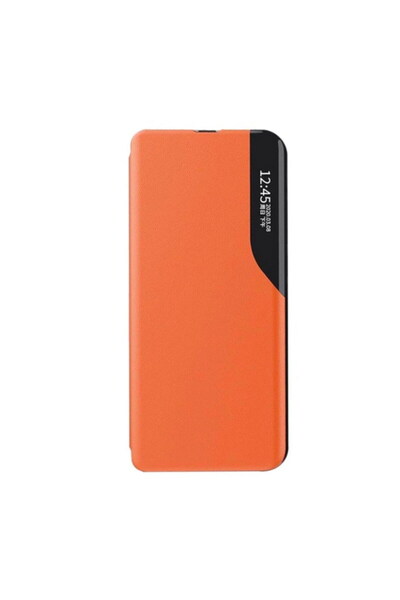 OEM Galaxy A72 Orange Leather Flip Cover
