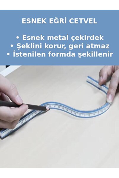 iğne izi Riglă curbată cu scară dublă de 40 cm, opțională, imperială și metri...