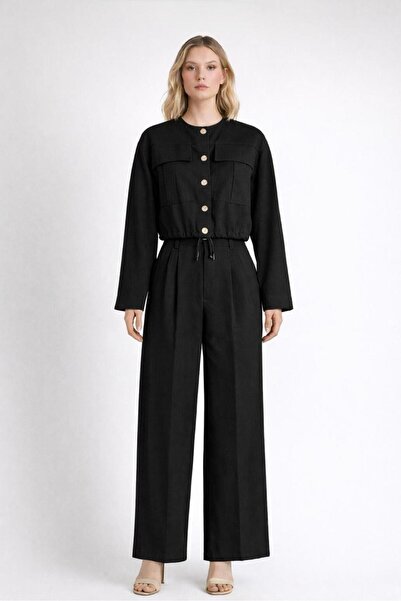 Cara Women's Gabardine Woven Fabric Double Suit K Cargo Pocket I Jacket High ...