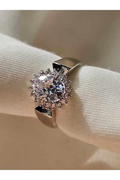 ZÜLİSCH Steel Ring Silver Color Solitaire Model with Zircon Stone Xuping Qual...