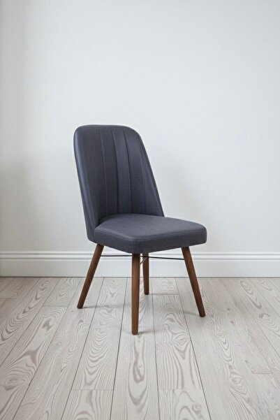 TodekHome Nora 1 Adet Sandalye - Nubuk Kumaşlı Sandalye | Modern Ahşap Ayaklı...