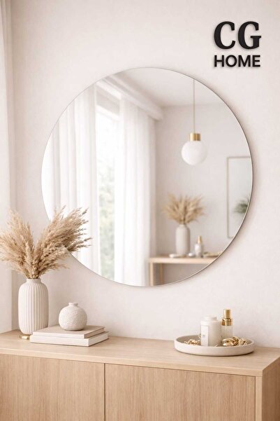 CG HOME Yuvarlak Ayna Dekoratif Ayna Konsol Aynası Duvar Aynası Banyo Antre S...