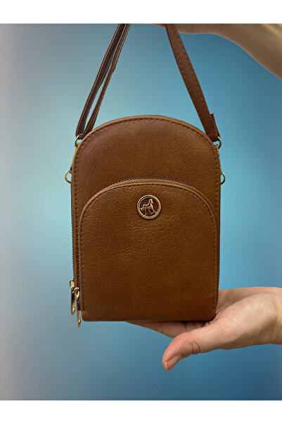 shiny ever Tan Color Women's Shoulder Bag with 3-Eye Leather Strap