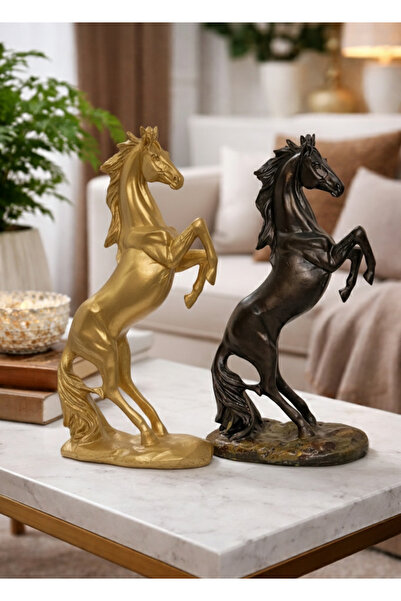 Hanlar Home İkili Şahlanan At Heykeli Ev,Ofis Dekoratif Ürün