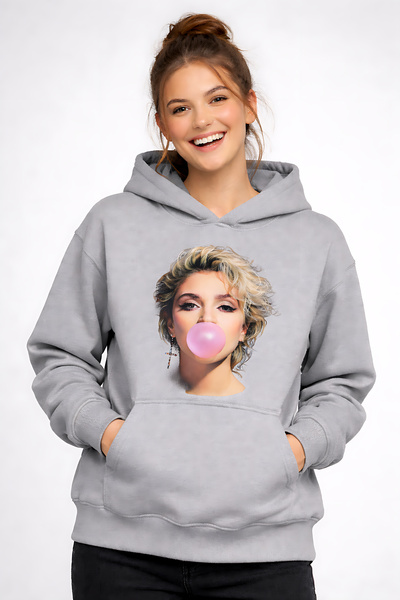 ArtYus Madonna Printed 3 Yarn Unisex Hooded Sweatshirt