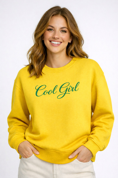 ArtYus Cool Girl Printed Unisex 3 Thread Sardonized Circular Neck Oversized S...