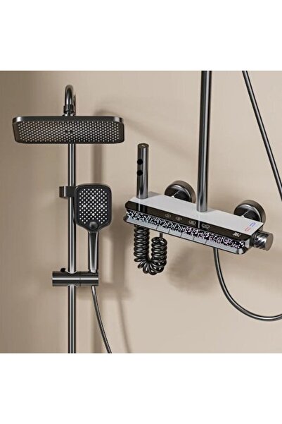 OEM LED Shower Column, Thermostat, 4 Functions, White, Sanlux