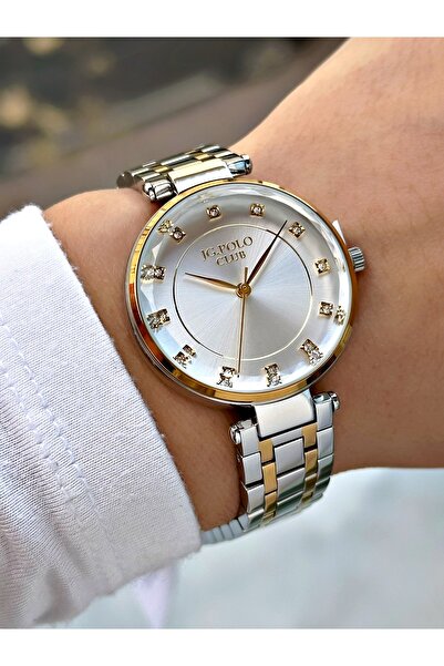 JG. Polo Club Special Design Steel Band Steel Case Silver-Gold Color Women Wr...