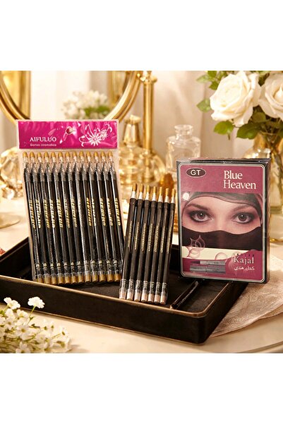 PIRISA 12 Pcs Eye Pencil Black Color Self-Opening Hajj Umrah Gift for Distrib...