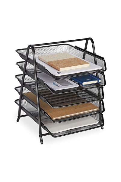 Relaxdays Document holder/organizer, for office, 5 compartments, 37.5 x 30 x ...