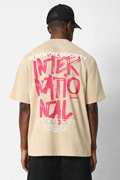 CLASSY.MODA Unisex Crew Neck Back Large Lettering Printed Streetwear Oversize...