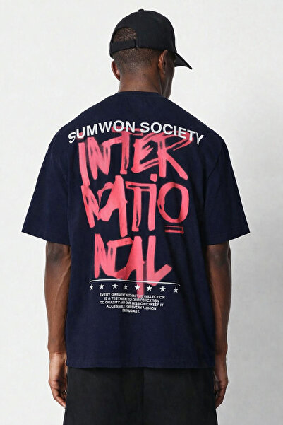 CLASSY.MODA Unisex Crew Neck Back Large Lettering Printed Streetwear Oversize...