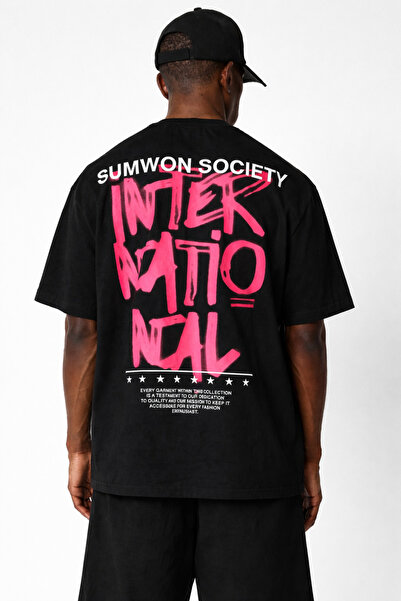 CLASSY.MODA Unisex Crew Neck Back Large Lettering Printed Streetwear Oversize...