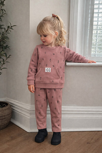 BABY SPORT Baby Girl Set Cotton Two-Piece Set Fleece-Lined Sleeves Ba Printed...