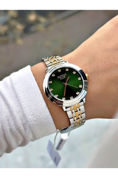 JG. Polo Club Special Design Steel Band Steel Case Gold-Green Color Women Wristwatch Jg04288Mr