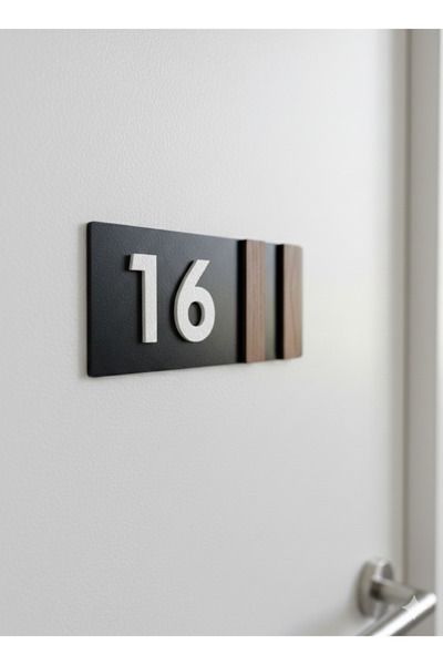 Amorf Design Black Walnut Apartment Number, Door Number, Hotel Number, Room N...