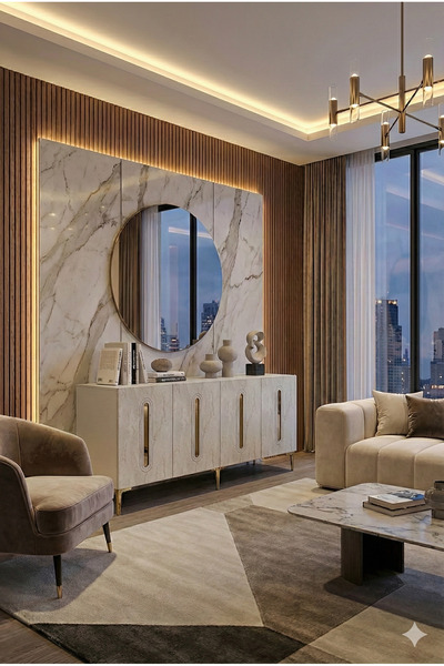 CENEYRA KA1810BTG RANY180 KONSOL, KAHVE KÖŞESİ ve TV SEHPASI BEYAZ-TRAVERTEN ...