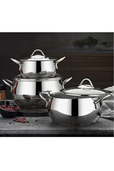 First Çelik Tencere 3'lü Set