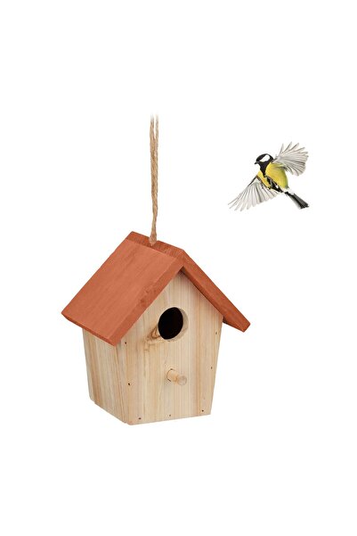 Relaxdays Căsuță decorativă pentru păsări din lemn, Relaxdays, balcon sau ter...