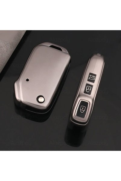 Alazpay Kia Compatible Sportage, Ceed, Stinger, Sorento, Cerato, Forte Titan Gray Tpu Key Case Cover (Gray)