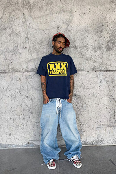 CLASSY.MODA Unisex Crew Neck Front Lettering Printed Oversized Streetwear T-S...