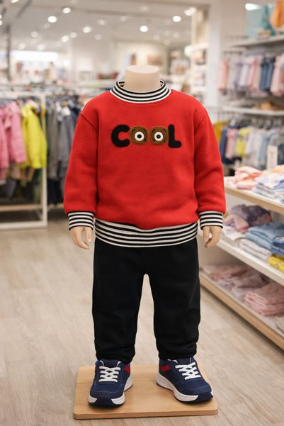 Melisa Ticaret Baby Boy Tracksuit Set 2-Piece, Two-Threaded, Embroidered, Cool Printed, Seasonal, Comfortable and Stylish Baby Sports Set