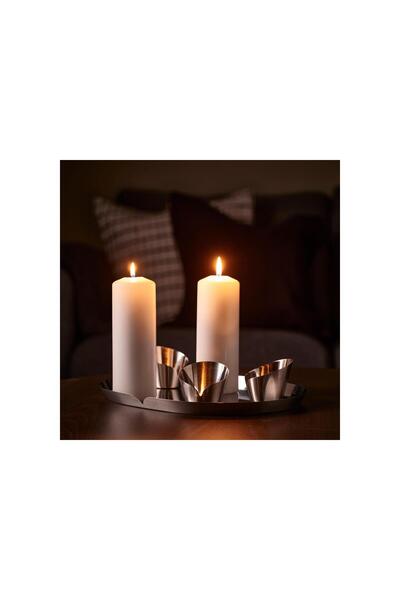 IKEA mum tabağı, paslanmaz çelik, 35x26 cm