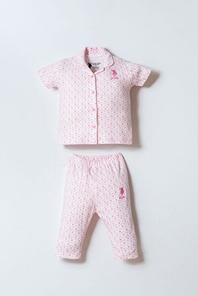U.S. Polo Assn. U.S. Polo Assn Kız Bebek Krem Gömlek Pijama Takımı