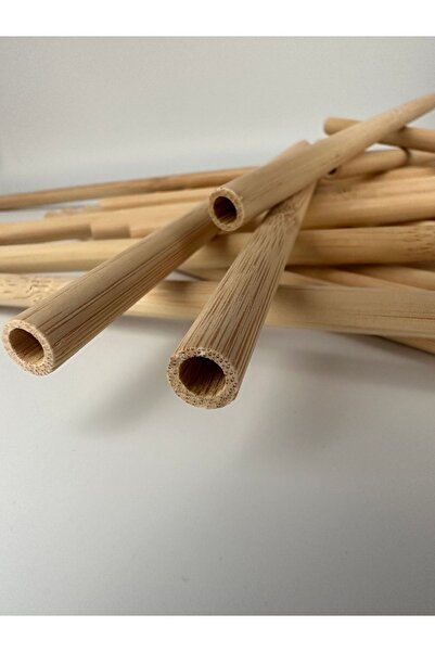Pars 100% Natural Bamboo Straws 20 cm 100 Pieces - Eco-Friendly Straws (Reusa...