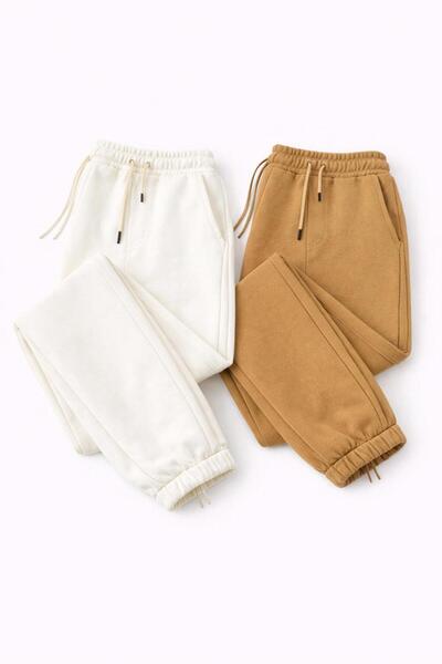 MARKATEM Buy Elastic and Lace-Up Eşortman Altı Joger Pants, 3-Thread Ribbed E...