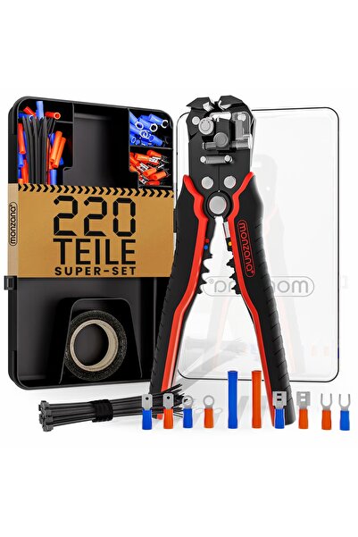 monzana Crimping pliers set, Monzana, 220 pieces, Multicolor