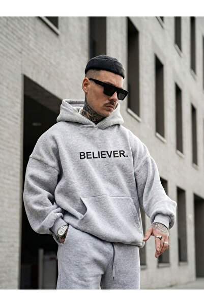 LELVANİ Pattern Written in the Words'Believer' - Hooded Tracksuit Set