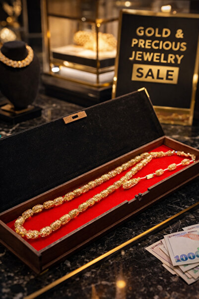 Çelik Kişiye Özel Kutulu Altın Varaklı VİP Tesbih - Sevdiklerinize En Özel He...