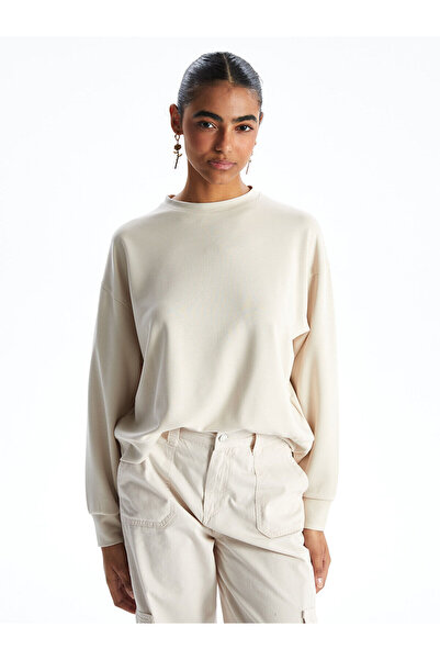 LC Waikiki Νέα σεζόν Γυναικείο φούτερ με λαιμόκοψη Crew Neck Oversize - S5KS77Z8