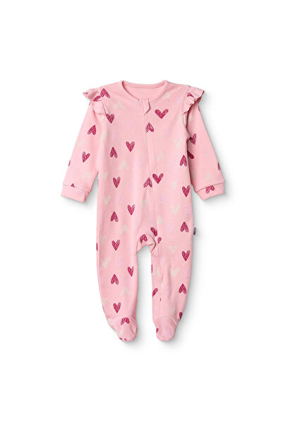 ebebek Hello Baby HelloBaby HelloBaby, Kız, Patikli Tulum, Kalp Baskılı, Ferm...