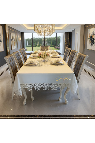 CBB TÜRKİŞİ HOME Kayla 26 Parça Masa Örtüsü Seti 160x260 – Runnerlı, Peçeteli...