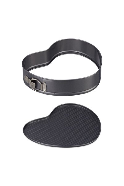 Relaxdays Set of 3 heart-shaped trays, Relaxdays, made of carbon steel, black
