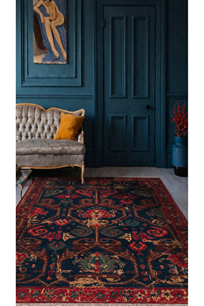 Vog Halı Rönesans El Emeği Etnik Motifli Kırmızı Yün Geleneksel Desen Vintage...