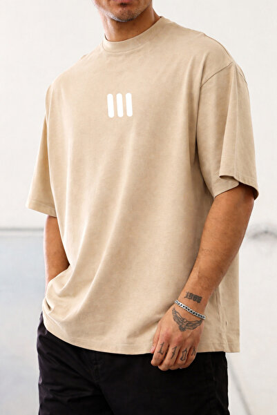 CLASSY.MODA Unisex Minimal Front Symbol Printed Oversized Streetwear Casual T...