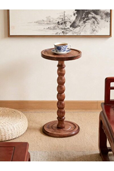 Mtanvxay طاولة قهوة خشبية عتيقة صغيرة متعددة الاستخدامات، طاولة جانبية للأريك...