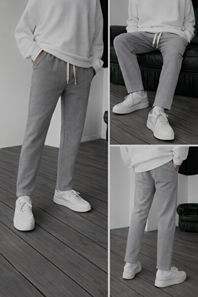 Patch & Loom Men's Stretch Fabric Boyfriend Relax Terry Cloth Pants